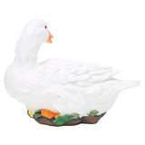 Resin Duck Statue Simulation Duck Ornament Model Decoration for Outdoor Garden YardWhite