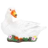 Resin Duck Statue Simulation Duck Ornament Model Decoration for Outdoor Garden YardWhite