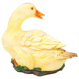 Resin Duck Statue Simulation Duck Ornament Model Decoration for Outdoor Garden YardYellow