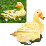 Resin Duck Statue Simulation Duck Ornament Model Decoration for Outdoor Garden YardYellow