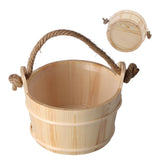 6L Sauna Bucket SPA Steam Room Accessory High Capacity Wooden Barrel for Shower Swimming Pool