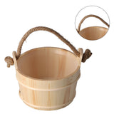 6L Sauna Bucket SPA Steam Room Accessory High Capacity Wooden Barrel for Shower Swimming Pool