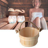 6L Sauna Bucket SPA Steam Room Accessory High Capacity Wooden Barrel for Shower Swimming Pool