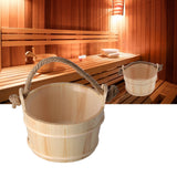 6L Sauna Bucket SPA Steam Room Accessory High Capacity Wooden Barrel for Shower Swimming Pool
