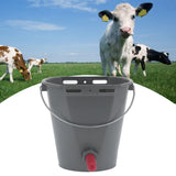8L Feeder Bucket with 2 Nipple Milk Feeding Barrel Livestock Farm Accessory GrayFor Calf