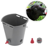 8L Feeder Bucket with 2 Nipple Milk Feeding Barrel Livestock Farm Accessory GrayFor Lamb