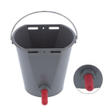 8L Plastic Feeder Bucket with Nipples Check Valves Feeding Equipment for Livestock UseFor Calf