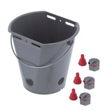 8L Plastic Feeder Bucket with Nipples Check Valves Feeding Equipment for Livestock UseFor Lamb