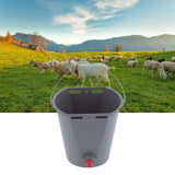 8L Plastic Feeder Bucket with Nipples Check Valves Feeding Equipment for Livestock UseFor Lamb
