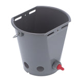 8L Feeder Bucket Farm Livestock FoodGrade Plastic Feeding Barrel with 5 Nipples Gray(For Lamb )
