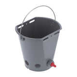 8L Feeder Bucket Farm Livestock FoodGrade Plastic Feeding Barrel with 5 Nipples Gray(For Lamb )