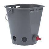 8L Feeder Bucket Farm Livestock FoodGrade Plastic Feeding Barrel with 5 Nipples Gray(For Lamb )