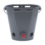 8L Feeder Bucket Farm Livestock FoodGrade Plastic Feeding Barrel with 5 Nipples Gray(For Lamb )