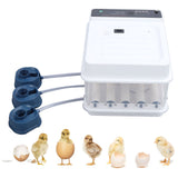 Egg Incubator Adjustable Automatic LED Light Double Power Supply Small Incubation Simulator for Chicken White EU Plug 220V 12pcs