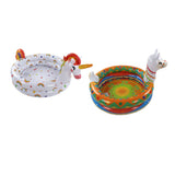2PCS Kids Inflatable Pool PVC Foldable Portable Mini Swimming Pool Cute Animal Shape Blow Up Baby Pool for Home Outdoor
