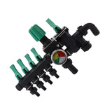 Hose Manifolds 4 Way Spigot Splitter Separate Switch Multifunction Easy Installation Anti Rust for Farm Garden with Pressure Gauge