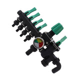 Hose Manifolds 4 Way Spigot Splitter Separate Switch Multifunction Easy Installation Anti Rust for Farm Garden with Pressure Gauge