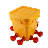 Automatic Chicken Waterer Cup with 12L Handheld Barrel Poultry Drinking Equipemnt for Goose Duck Bucket + Red Bird Bowl + Black Screws