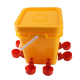 Automatic Chicken Waterer Cup with 12L Handheld Barrel Poultry Drinking Equipemnt for Goose Duck Bucket + Red Bird Bowl + Black Screws