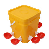 Automatic Chicken Waterer Cup with 12L Handheld Barrel Poultry Drinking Equipemnt for Goose Duck Bucket + Big Red Bowl + Black Screws In Australia - Darrahopens