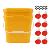 Automatic Chicken Waterer Cup with 12L Handheld Barrel Poultry Drinking Equipemnt for Goose Duck Bucket + Big Red Bowl + Black Screws