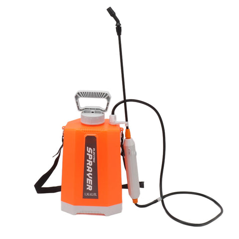 Battery Powered Sprayer with 3 Mist Nozzles Shoulder Mounted Multifunctional Electric Garden Sprayer for Watering Flowers Spraying Medicines Orange