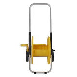 Hose Reel Cart with Wheels Heavy Duty Garden Hose Reels for Outside 60m Hose Capacity Manual Push Type Yellow