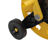 Hose Reel Cart with Wheels Heavy Duty Garden Hose Reels for Outside 60m Hose Capacity Manual Push Type Yellow
