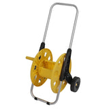 Hose Reel Cart with Wheels Heavy Duty Garden Hose Reels for Outside 60m Hose Capacity Manual Push Type Yellow