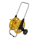 Hose Reel Cart with Wheels Heavy Duty Garden Hose Reels for Outside 60m Hose Capacity Manual Push Type Yellow
