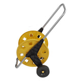 Hose Reel Cart with Wheels Heavy Duty Garden Hose Reels for Outside 60m Hose Capacity Manual Push Type Yellow