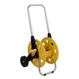 Hose Reel Cart with Wheels Heavy Duty Garden Hose Reels for Outside 60m Hose Capacity Manual Push Type Yellow