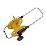 Hose Reel Cart with Wheels Heavy Duty Garden Hose Reels for Outside 60m Hose Capacity Manual Push Type Yellow
