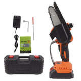 4inch Mini Chainsaw Handheld Portable Battery Powered Adjustment Free Brushless High Power Small Chainsaw for Garden Wood Cutting