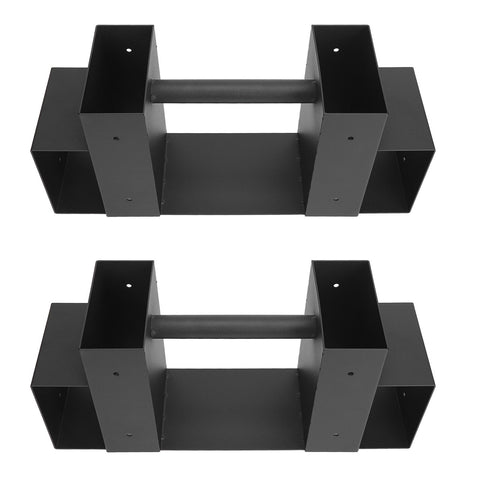 2pcs Outdoor Firewood Log Storage Rack Bracket Kit Fireplace Wood Storage Holder with Screws Adjustable Black In Australia - Darrahopens