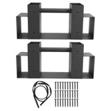 2pcs Outdoor Firewood Log Storage Rack Bracket Kit Fireplace Wood Storage Holder with Screws Adjustable Black In Australia - Darrahopens