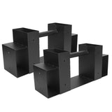 2pcs Outdoor Firewood Log Storage Rack Bracket Kit Fireplace Wood Storage Holder with Screws Adjustable Black