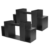 2pcs Outdoor Firewood Log Storage Rack Bracket Kit Fireplace Wood Storage Holder with Screws Adjustable Black