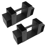 2pcs Outdoor Firewood Log Storage Rack Bracket Kit Fireplace Wood Storage Holder with Screws Adjustable Black