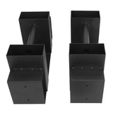 2pcs Outdoor Firewood Log Storage Rack Bracket Kit Fireplace Wood Storage Holder with Screws Adjustable Black