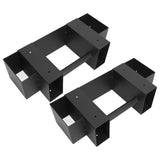 2pcs Outdoor Firewood Log Storage Rack Bracket Kit Fireplace Wood Storage Holder with Screws Adjustable Black