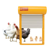 Automatic Chicken Coop Door Opener Battery Powered Timer LED Display Chicken Coop Door for Farm Yellow