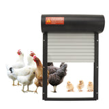 Automatic Chicken Coop Door Opener Battery Powered Timer LED Display Chicken Coop Door for Farm Black