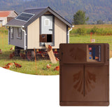 USB Solar Powered Automatic Chicken Coop Door Opener with Timer Programmable LED Display 3 Power Supply Modes Horizontally Open Type Brown