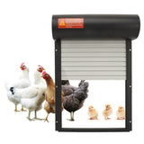 Automatic Chicken Coop Door Opener with Timer Grey Easy Control Display Iron Auto Chicken Door 100‑240V for Chick Duck EU Plug