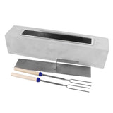 Tabletop Fire Pit Stainless Steel Portable Mini Tabletop Fireplace with Roasting Sticks for Home Decor Gray In Australia - Darrahopens