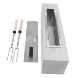 Tabletop Fire Pit Stainless Steel Portable Mini Tabletop Fireplace with Roasting Sticks for Home Decor Gray
