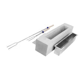 Tabletop Fire Pit Stainless Steel Portable Mini Tabletop Fireplace with Roasting Sticks for Home Decor Gray