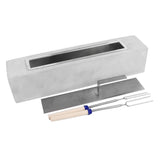 Tabletop Fire Pit Stainless Steel Portable Mini Tabletop Fireplace with Roasting Sticks for Home Decor Gray