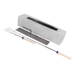 Tabletop Fire Pit Rectangle Concrete Grey Stainless Steel Liner with Lid Sticks Small Portable Fireplace for Indoor In Australia - Darrahopens
